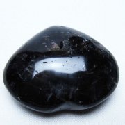 モリオン 純天然 黒水晶 ハート 置物 [t375-5842]