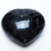 モリオン 純天然 黒水晶 ハート 置物 [t375-5854]