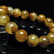 放射金針ルチル水晶 ブレスレット 13mm [T38-1244]