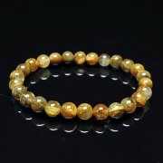放射金針ルチル水晶 ブレスレット 8mm [T38-1277]