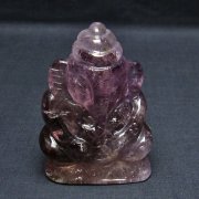 アメジスト ガネーシャ 彫刻品 置物 [t42-486]