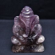 アメジスト ガネーシャ 彫刻品 置物 [t42-614]