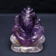 アメジスト ガネーシャ 彫刻品 置物 [t42-626]