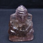 アメジスト ガネーシャ 彫刻品 置物 [t42-641]