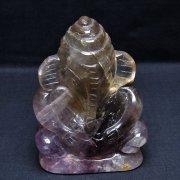 アメジスト ガネーシャ 彫刻品 置物 [t42-649]
