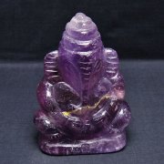 アメジスト ガネーシャ 彫刻品 置物 [t42-654]