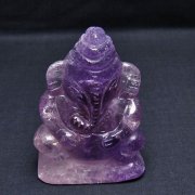 アメジスト ガネーシャ 彫刻品 置物[T42-687]