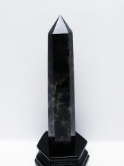 モリオン 純天然 黒水晶 六角柱 [t43-8884]