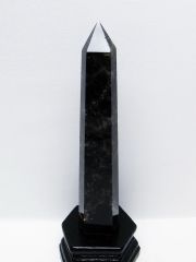 モリオン 純天然 黒水晶 六角柱 [t43-8891]