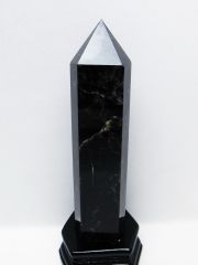 1.1Kg モリオン 純天然 黒水晶 六角柱 [t43-8902]