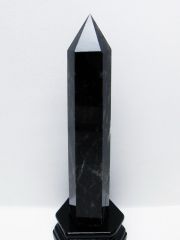 モリオン 純天然 黒水晶 六角柱 [t43-8904]
