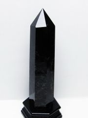 1.3Kg モリオン 純天然 黒水晶 六角柱 [t43-8919]