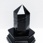 モリオン 純天然 黒水晶 六角柱 [t43-8954]