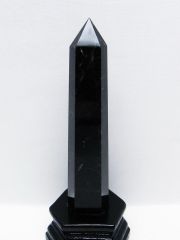 モリオン 純天然 黒水晶 六角柱 [t43-8963]
