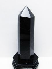 1.1Kg モリオン 純天然 黒水晶 六角柱 [t43-8984]