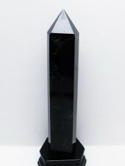 1.4Kg モリオン 純天然 黒水晶 六角柱 [t43-8989]