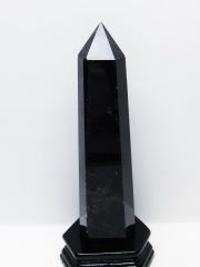 1.2Kg モリオン 純天然 黒水晶 六角柱 [t43-8996]