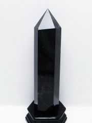 1.3Kg モリオン 純天然 黒水晶 六角柱 [t43-8997]