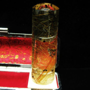 豪華金針ルチル水晶 印材　※別途料金で篆刻可能 18mm [T44-606]