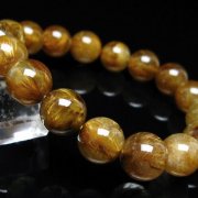 ゴールドタイチンルチル ブレスレット 12mm [t473-5021]