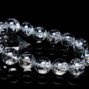 アイリスクォーツ 虹入り レインボークラック水晶 ブレスレット 16mm [T502-8909]