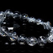 ヒマラヤ産　アイリスクォーツ虹入り17ミリ玉ブレスレット アイリスクォーツ（虹入り水晶）「ブレスレット」｜誠安天然石専門店