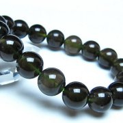 チンターマニストーン アリゾナ州産 天然ガラス ブレスレット （サフォーダイト/シリウス隕石） 12mm [t520-1716]