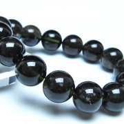 チンターマニストーン アリゾナ州産 天然ガラス ブレスレット （サフォーダイト/シリウス隕石） 14mm [t520-1774]