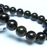 チンターマニストーン アリゾナ州産 天然ガラス ブレスレット （サフォーダイト/シリウス隕石） 12mm [t520-1822]