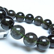 チンターマニストーン アリゾナ州産 天然ガラス ブレスレット （サフォーダイト/シリウス隕石） 15mm [t520-1859]