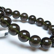 チンターマニストーン アリゾナ州産 天然ガラス ブレスレット （サフォーダイト/シリウス隕石） 12mm [t520-2144]