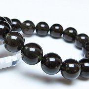 チンターマニストーン アリゾナ州産 天然ガラス ブレスレット （サフォーダイト/シリウス隕石） 13mm [t520-2148]