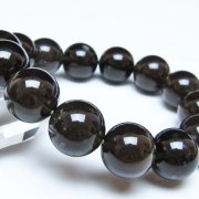 チンターマニストーン アリゾナ州産 天然ガラス ブレスレット （サフォーダイト/シリウス隕石） 16mm [t520-2164]
