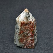 ガーデン水晶6角柱，赤水晶6角柱，インカローズ原石，3点セット 虹入りライトニング水晶ガーデンクォーツ（庭園水晶）六角柱