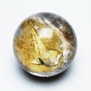 ゴールドタイチンルチル入り 水晶 丸玉 43mm [T637-4441]