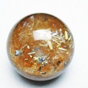 ゴールドタイチンルチル入り 水晶 丸玉 39mm [t637-4630]