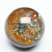ゴールドタイチンルチル入り 水晶 丸玉 40mm [t637-4717]