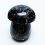 モリオン 純天然 黒水晶 きのこ 置物 [t653-4424]