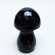 モリオン 純天然 黒水晶 きのこ 置物 [t653-4435]