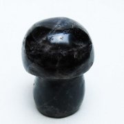 モリオン 純天然 黒水晶 きのこ 置物 [t653-4442]