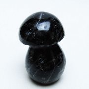 モリオン 純天然 黒水晶 きのこ 置物 [t653-4446]