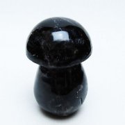 モリオン 純天然 黒水晶 きのこ 置物 [t653-4485]
