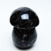 モリオン 純天然 黒水晶 きのこ 置物 [t653-4492]