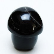 モリオン 純天然 黒水晶 きのこ 置物 [t653-4533]