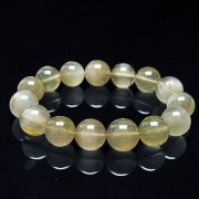 キャッツアイプラチナルチルクォーツ ブレスレット  14mm [T684-3162]