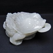 3.4Kg 漢白玉金蟾 置物[T726-1493]
