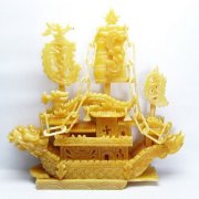 4.6Kg トパーズ龍船 置物[T757-1986]
