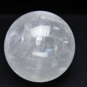 虹入り カルサイト 丸玉 74mm [t758-2383]