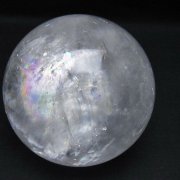 虹入り カルサイトファントム 丸玉 78mm [t758-2401]