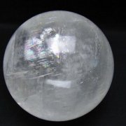 虹入り カルサイト 丸玉 86mm [t758-2449]